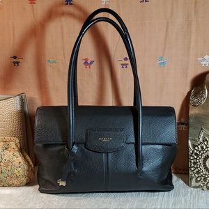 Radley London Burnham Beeches Black Leather Satchel Bag